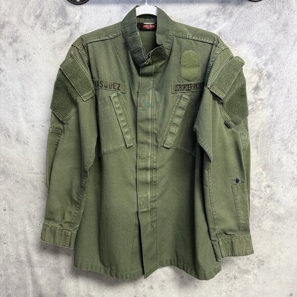 Vintage True Spec Border Patrol Military Shirt Mens M/L Green Ripstpo - Picture 1 of 16